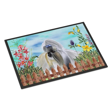 Carolines Treasures Shih Tzu Spring Indoor or Outdoor Mat - 18 x 27 in. CK1228MAT
